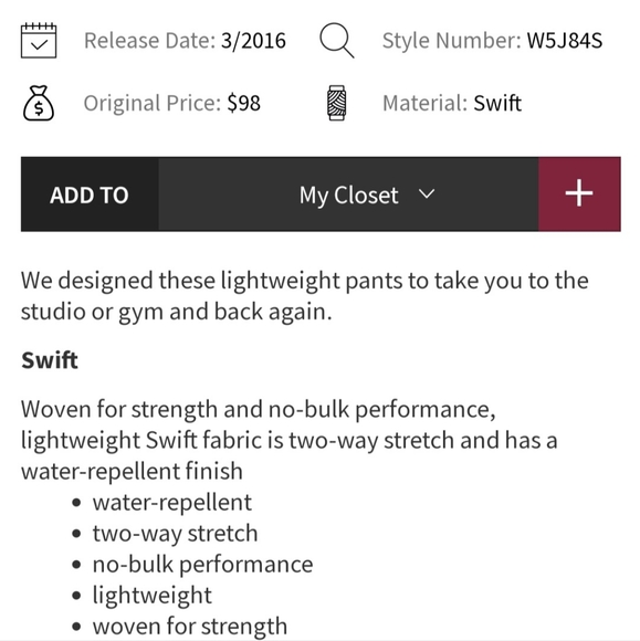 Lululemon Street To Studio Pant II *Unlined Size 4 ♡ Regal Plum - Picture 10 of 10